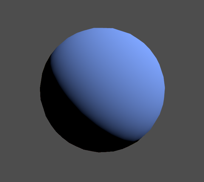Blue sphere lit with Blinn-Phong in Unity engine.